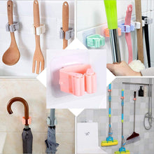 2177A Broom Holder Wall Mounted, Mop and Broom Holder Broom Organizer Grip Clips, No Drilling, Wall Mounted Storage Rack Storage & Organization for Kitchen, Bathroom, Garden