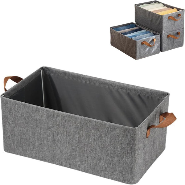 Cart2Add Collapsible Clothes Organizer for Jeans Washable Fabric Closet Storage Box Drawers Foldable Clothing Storage Bins with Handle (1pcs)