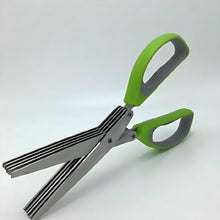 UK-0223 Multifunction 5 Blade Vegetable Stainless Steel Herbs Scissor with Blade Comb