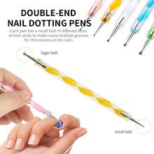 UK-0303 5 pieces Nail Art Dotting Marbleizing Tool Pen for Nail Decoration Stamping (Multicolour)