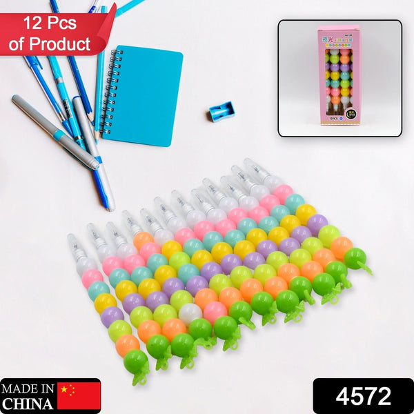 4572 Stylish Pearls Pen Plastic Moti Non-Sharpening Design Pen Multicolor Pearls Moti Gel Pen, Fancy Designer Attractive Gel Pen for Kids Pack of (12 Pc Set )