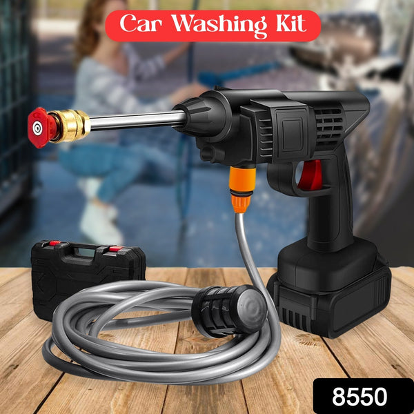 8550 48V Car washing Kit, Portable Pressure Washer with, Rechargeable | Cordless Pressure Washer Gun | Handheld Pressure Washer for Car | Car Washer Gun (Type 1- Single Battery)