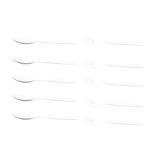 2422 Dinnerware Cutlery Premium Plastic Spoon And Fork Set - 10 pcs DeoDap