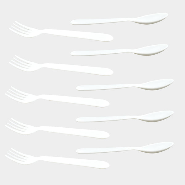 2422 Dinnerware Cutlery Premium Plastic Spoon And Fork Set - 10 pcs DeoDap