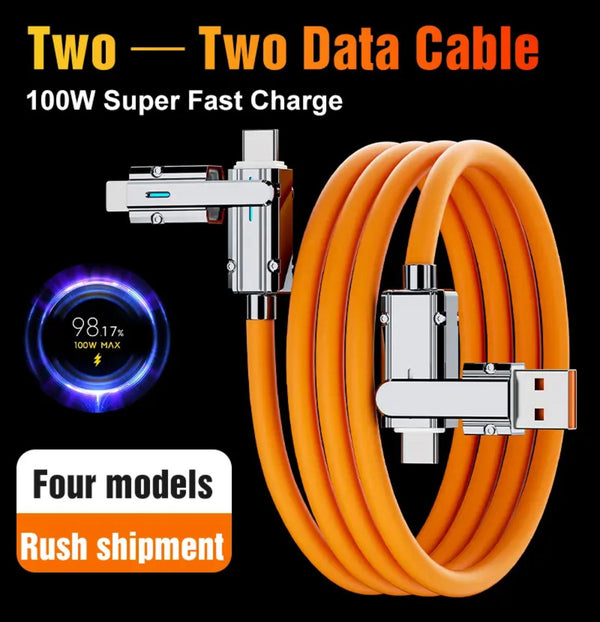 Cart2Add USB to USB C Charge Cord,USB C Cable,USB A to USB C 5A Fast Charging (6.6ft 4 in 1)