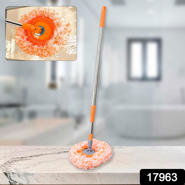 17963   360° Rotatable Ceiling Dust Cleaning Mop Extendable Long Lightweight Handle Mop Heads Pad, Spin Scrubber for Ceiling Floor Bathroom Kitchen Tile