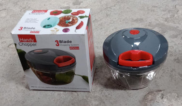 0055 Plastic Mini Handy and Compact Chopper With 3 Blades for Chopping Vegetables and Fruits for Your Kitchen