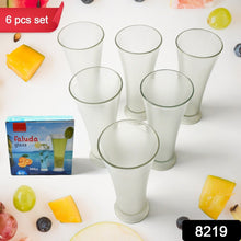 8219 High Quality Faluda, ice cream, Juicer and Water Glasses Set of 6 Transparent, Drinking Water Glasses Stylish Glasses for Faluda, Water, Juice, Glass Set of 6 Pcs (300 ML Approx)