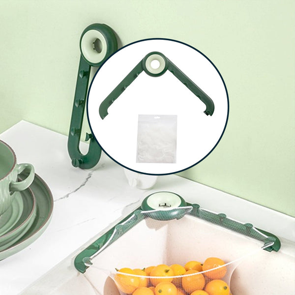 7686 Kitchen Sink Drain Filter Holder Triangle Foldable Sink Strainer Drainer For Kitchen Use (Bag not Included) DeoDap